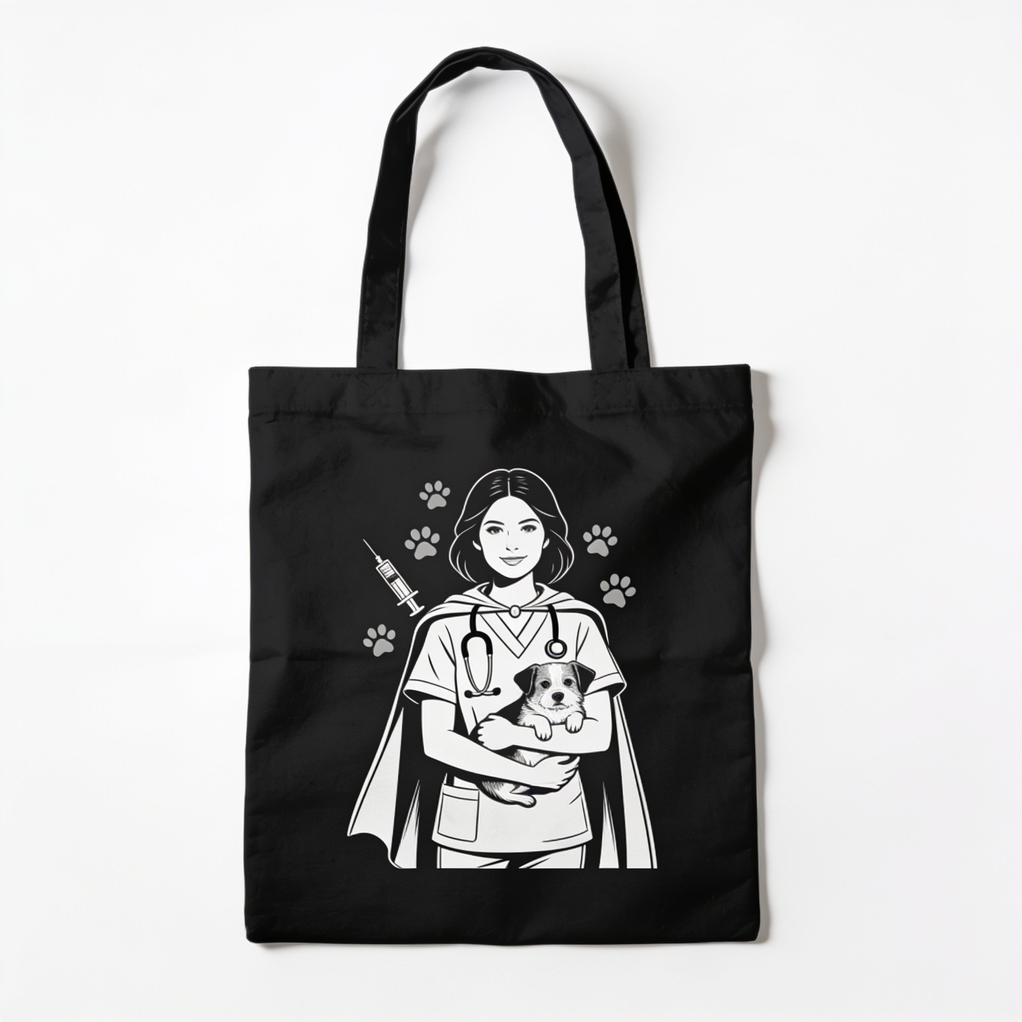 Vet Tech Superhero Tote Bag - Veterinary Professional Shoulder Bag for Graduation Birthday Gifts